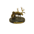 ЛМ Оленевод с оленем, латунь, 55мм, подставка камень - Сувенирная фабрика