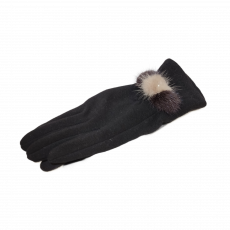 Варежка чёрная с норкой - Сувенирная фабрика